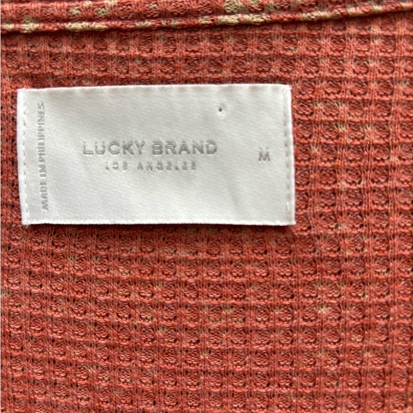 Lucky Brand Waffle Long Sleeve Top Tee qWomen’s Sz Medium - Picture 6 of 7